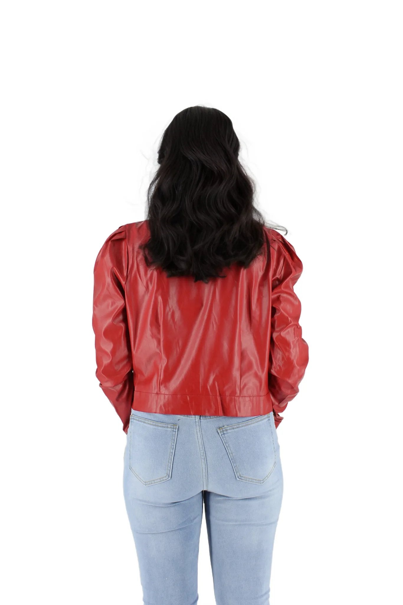 Button Up PU Leather Crop Jacket XD21