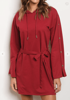 Button Up Sleeve Mini Tracksuit Dress XD21
