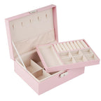 Portable Leather Jewelry Storage Box - Double Layer – Stylish & Functional