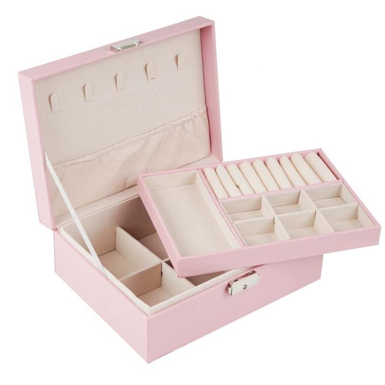 Portable Leather Jewelry Storage Box - Double Layer – Stylish & Functional