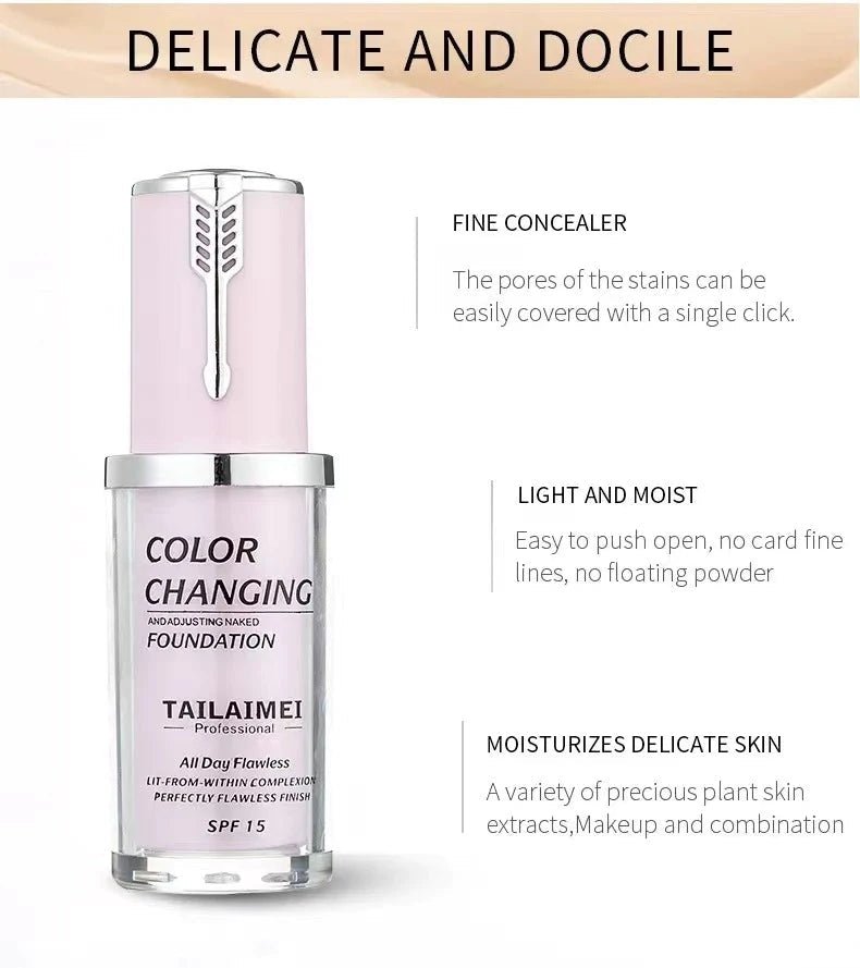 TLM Colour Changing Foundation 40ml - Adaptive Shade & Flawless Finish