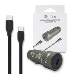 Car Charger PD Fast Charging 3A Type C Cable