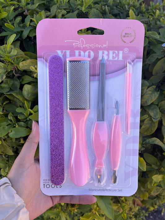 5pc Manicure & Pedicure Set – Professional Nail Care Tools - Random Colour