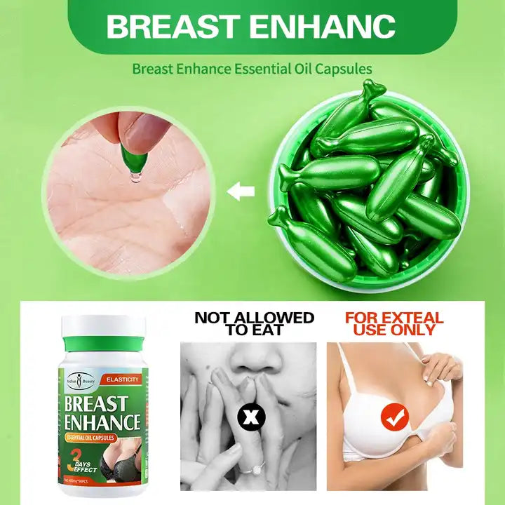 Natural Breast Enhance Massage Oil Capsules (90s) - Non Edible