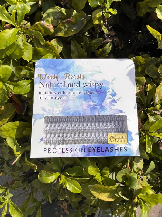 Wendy Beauty Natural & Wispy Lash Fans – 16mm C Curl (20P 0.10)