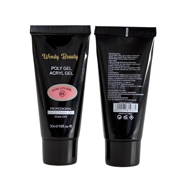 Wendy Beauty Professional Poly Gel 30ml – Strong, Flexible & Long-Lasting Nails at Home