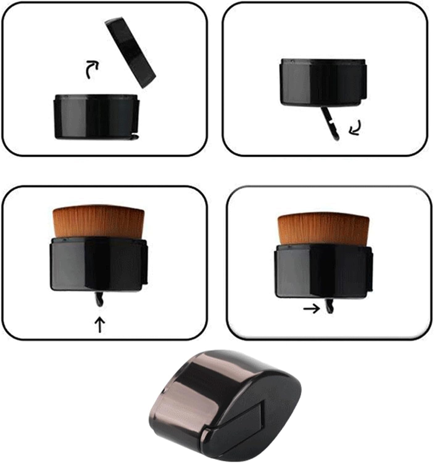 Retractable Travel Makeup Brush – Compact Powder & Blush Applicator