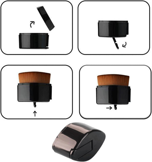 Retractable Travel Makeup Brush – Compact Powder & Blush Applicator