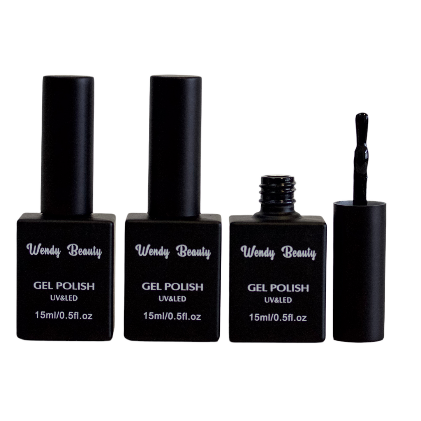 Wendy Beauty Black UV/LED Gel Nail Polish 15ml - Glossy Perfection