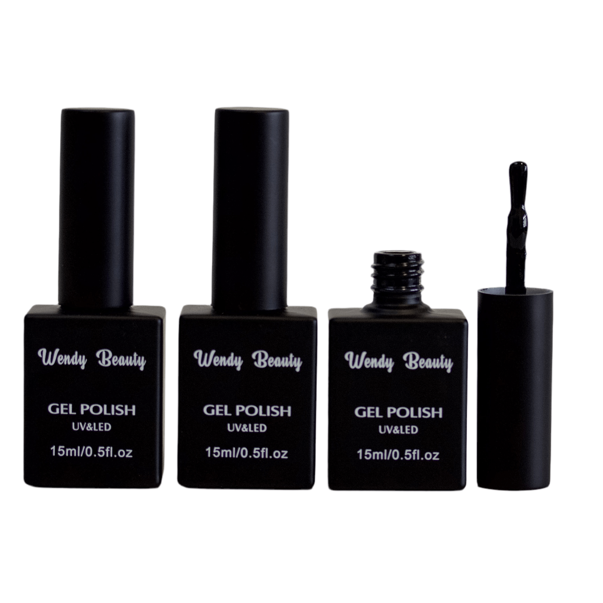 Wendy Beauty Black UV/LED Gel Nail Polish 15ml - Glossy Perfection