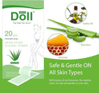 Doll Depilatory Waxing Strips - 20 pcs (10 Double Strips) Random