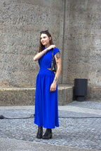 Cut Out Back Elastic Maxi Dress