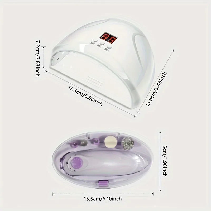 2in1 LED Nail Lamp and Nail Drill - Fast and Efficient Nail Curing