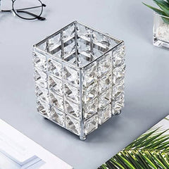 Crystal Makeup Brush Holder - Elegant Cosmetic Organizer