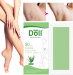 Doll Depilatory Waxing Strips - 20 pcs (10 Double Strips) Random