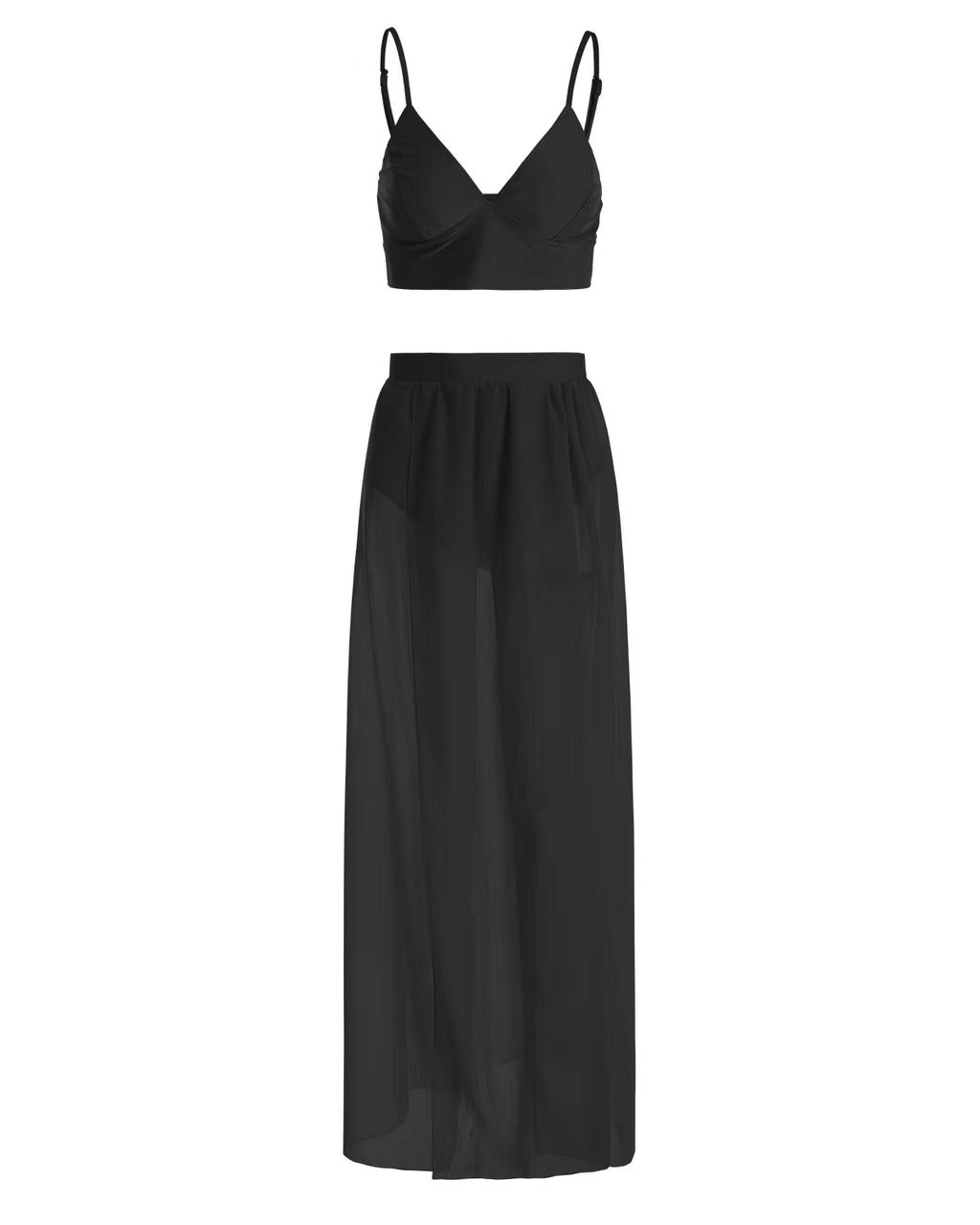 Camisole Chiffon Dress Two-Piece Skirt Suit XD21