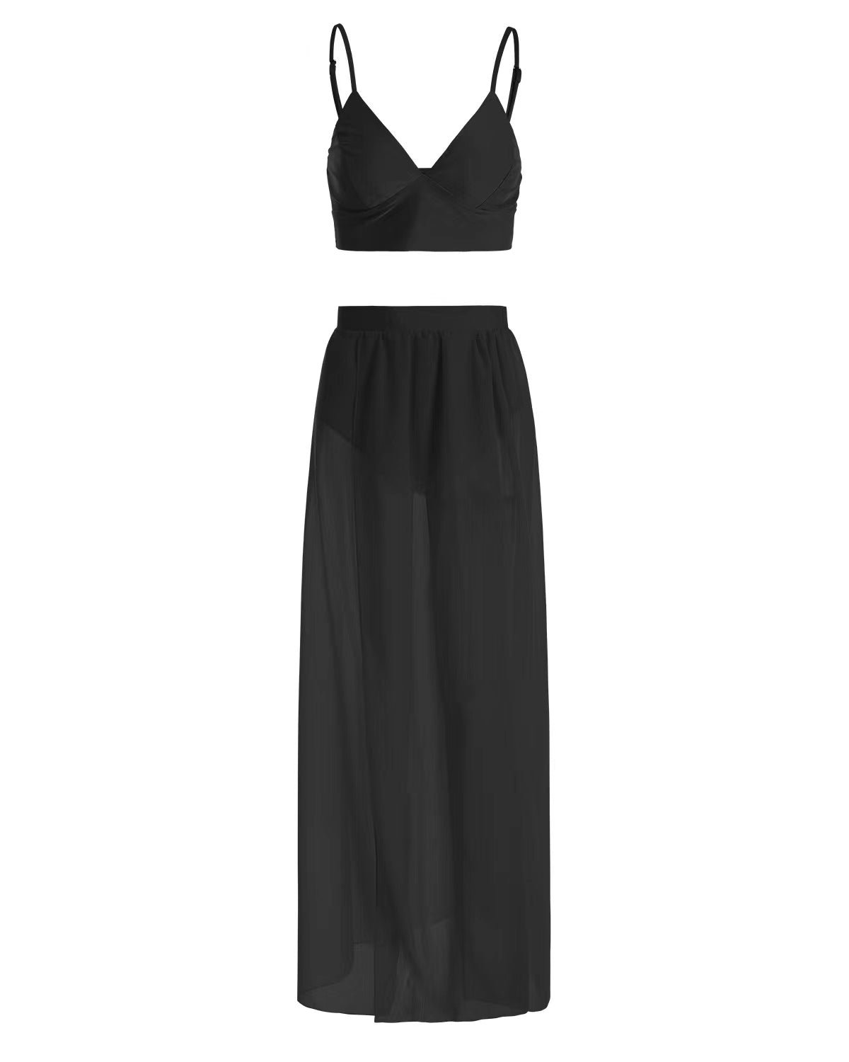 Camisole Chiffon Dress Two-Piece Skirt Suit XD21