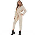 Cargo Jumpsuits Button Down Jumpsuit with Belt XD21