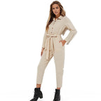 Cargo Jumpsuits Button Down Jumpsuit with Belt XD21
