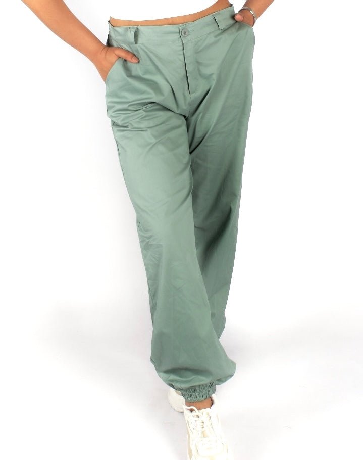 Cargo Trousers High Waist Button Pants without chain XD21