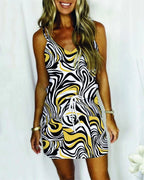 Casual Printed Sleevesless Camies V-Neck Mini Dress XD21