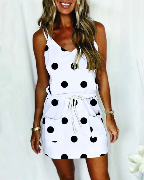 Casual Printed Sleevesless Camies V-Neck Mini Dress XD21