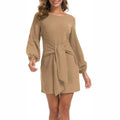 Casual Tie Waist Sweater Dress XD21