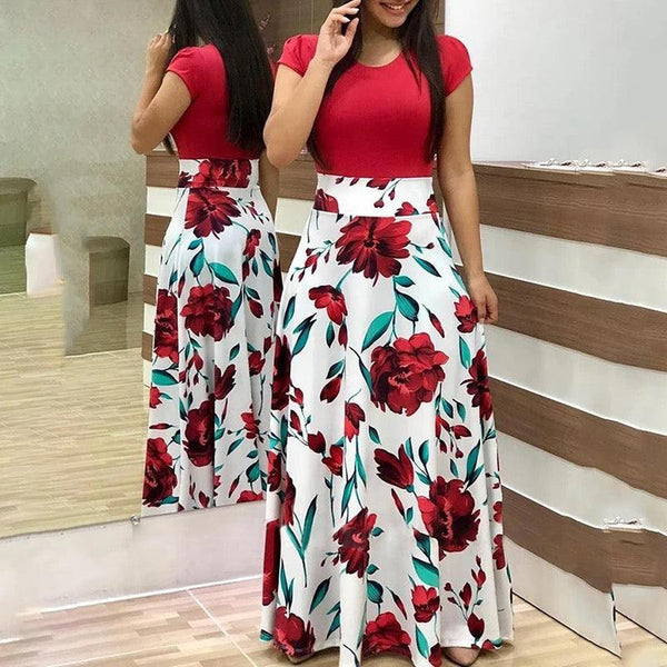 Casual printed maxi long  dress