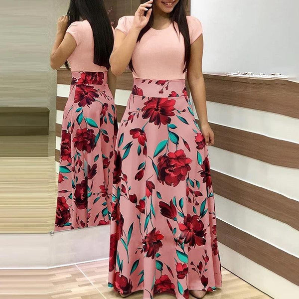 Casual printed maxi long  dress
