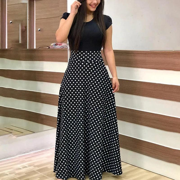 Casual printed maxi long  dress