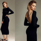 chain backless knitted dress - XD21