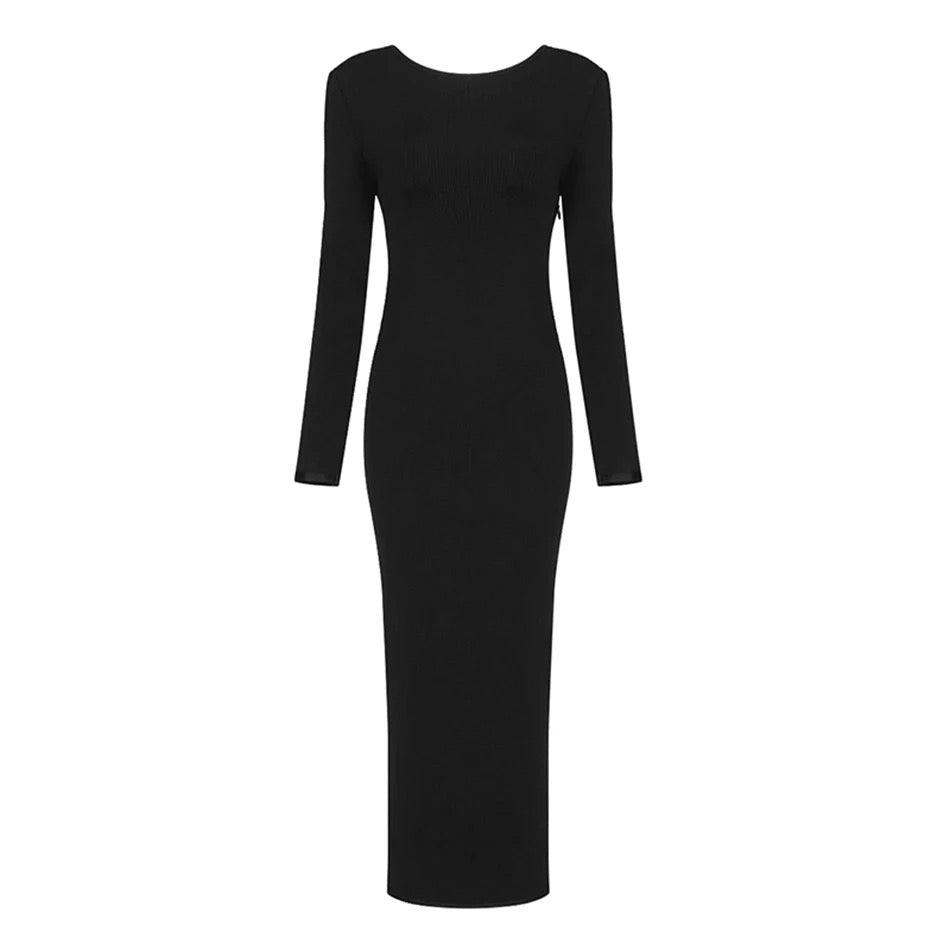 chain backless knitted dress - XD21