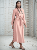 Chainprint Hoodie Dress Without Belt XD21