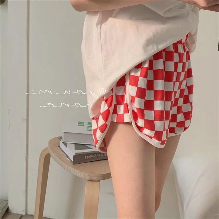 Checkerboard Shorts Elastic Waist - XD21
