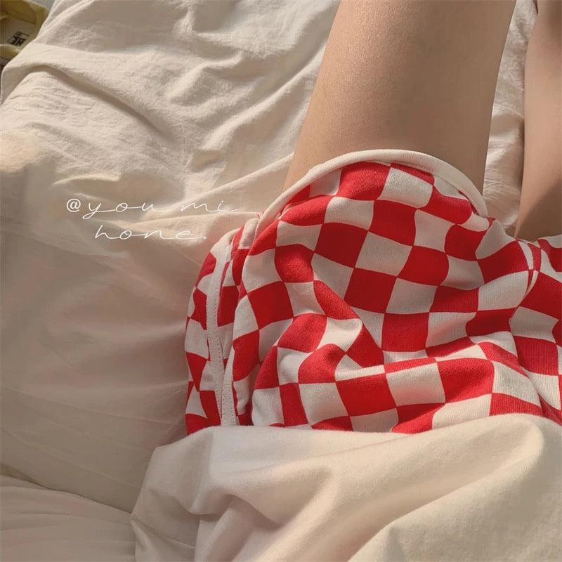 Checkerboard Shorts Elastic Waist - XD21
