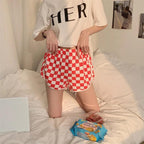 Checkerboard Shorts Elastic Waist - XD21
