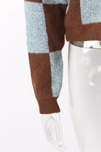 Checkerboard Wool Knitted Pullover Sweater - XD21