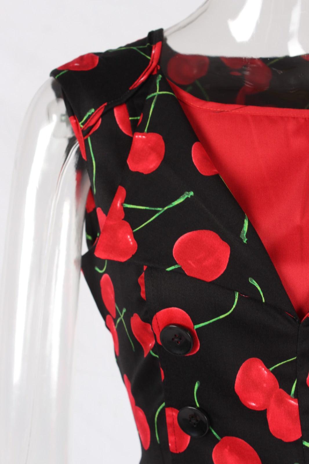 Cherry vintage retro pin up midi dress - XD21