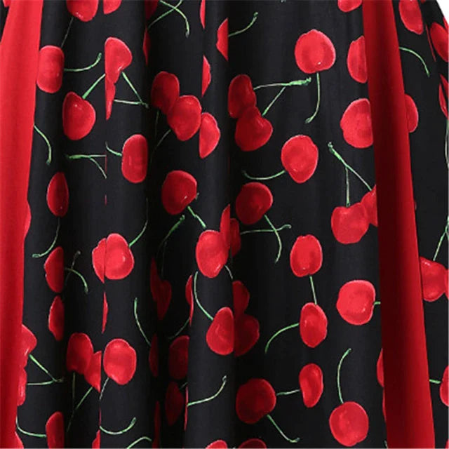 Cherry vintage retro pin up midi dress - XD21