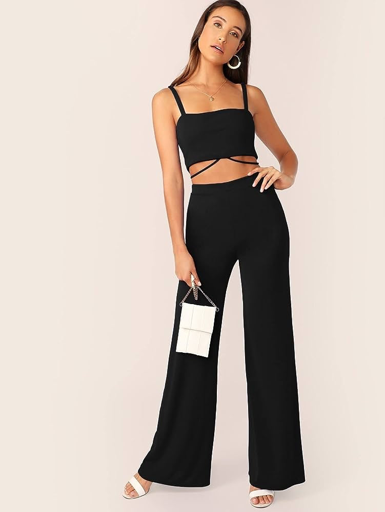 Chic pants and Crop Top Set XD21