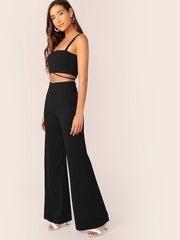 Chic pants and Crop Top Set XD21