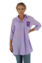 Chiffon Shirt Dress Three Quarter Sleeve XD21