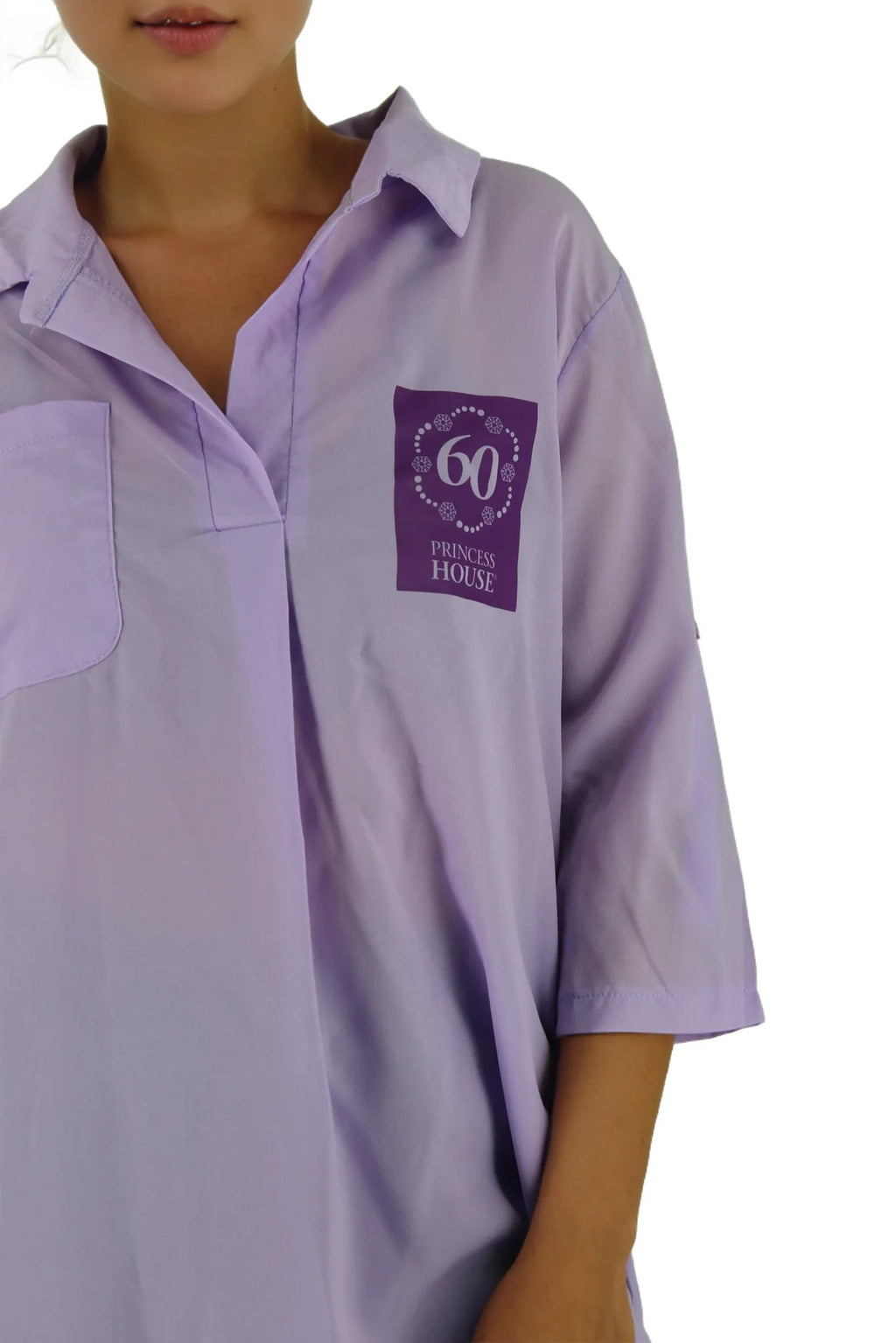 Chiffon Shirt Dress Three Quarter Sleeve XD21