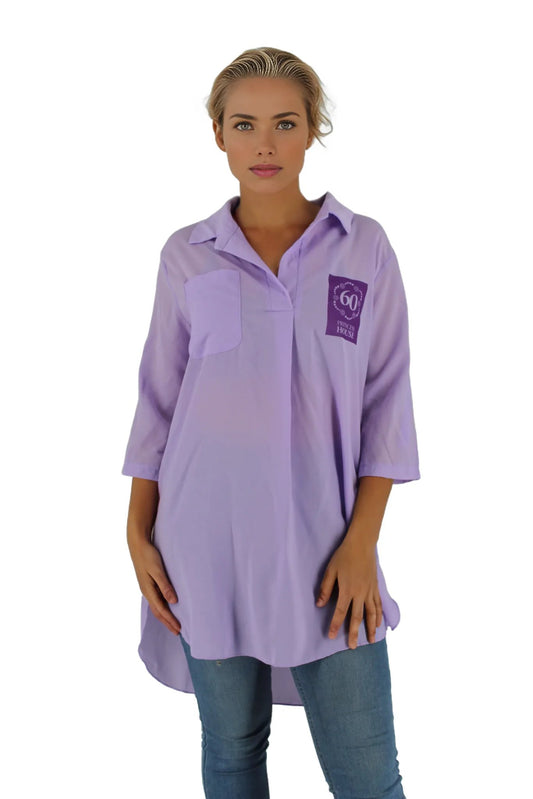 Chiffon Shirt Dress Three Quarter Sleeve XD21