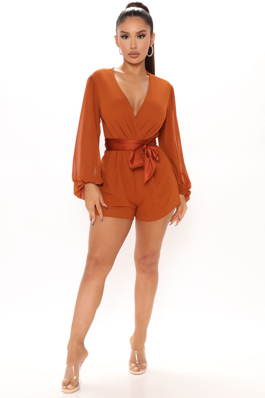 Chiffon Shorts Flowy Jumpsuit Without Belt XD21