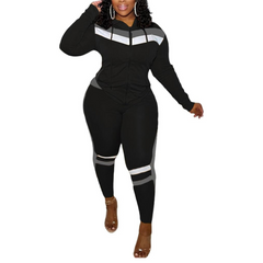 Colour Block Zipper Gym Tracksuit Set XD21