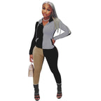 Colourblock Tights and Hoodie Set XD21