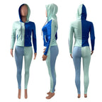 Colourblock Tights and Hoodie Set XD21