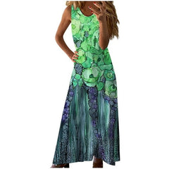 Colourful sleeveless maxi Dress XD21