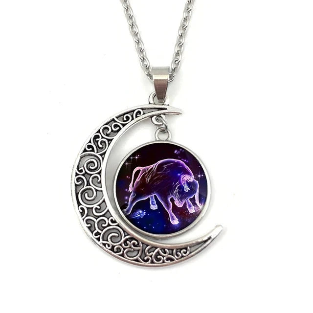 Constellation Moon Necklace Pendant XD21
